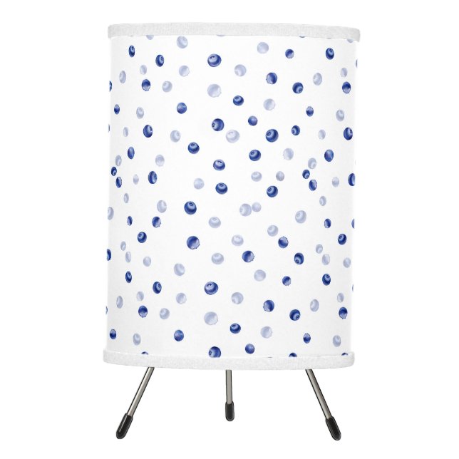 Scattered Blueberries Pattern Tripod Lamp (Front)