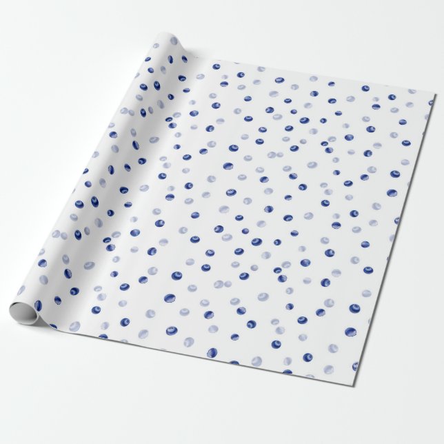 Scattered Blueberries Pattern Wrapping Paper (Unrolled)