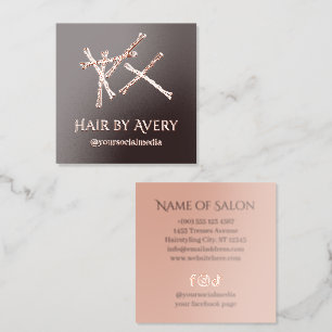 Scattered Bobby Pins Rose Gold Hair Stylist Foil Business Cards