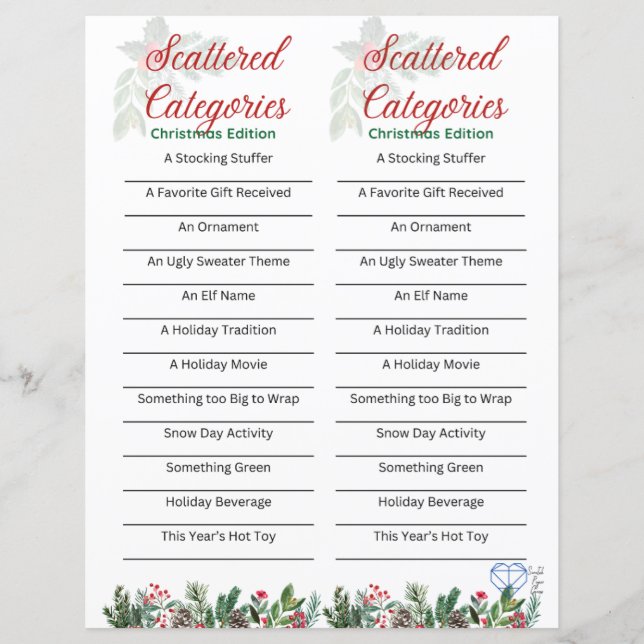 Scattered Categories - Christmas Edition (Front)
