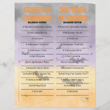 Scattered Categories - Halloween Edition