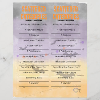 Scattered Categories - Halloween Edition