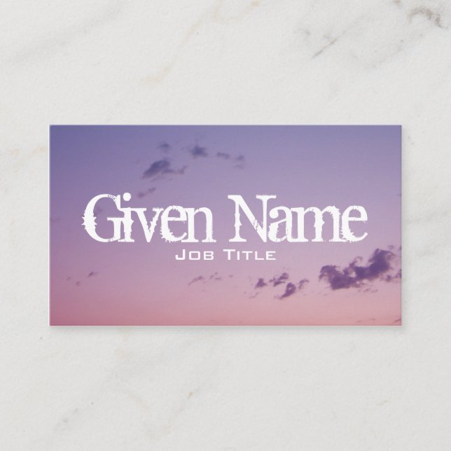Scattered Clouds Twilight Sky Photo Business Card (Front)