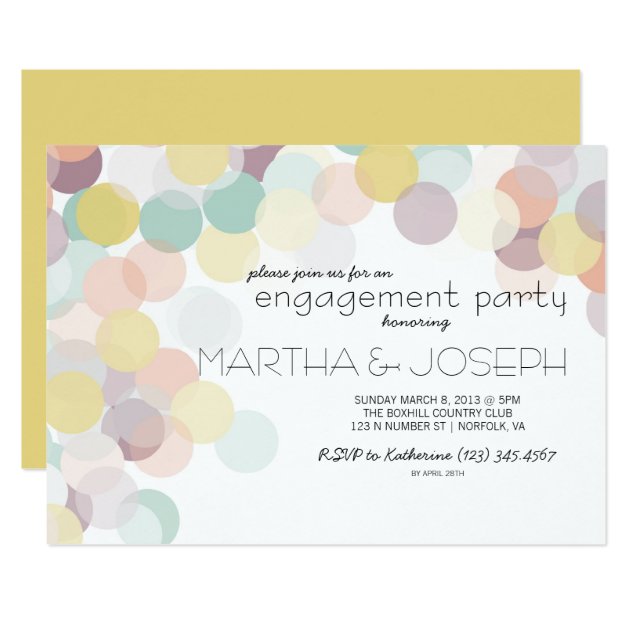 Scattered Confetti Spring Engagement Party Invitation