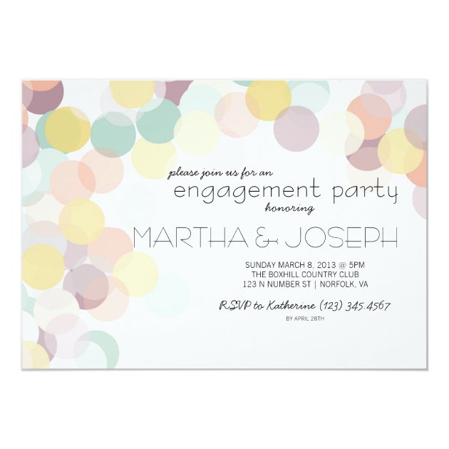 Scattered Confetti Spring Engagement Party Invitation