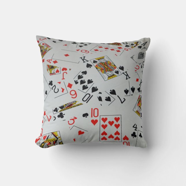 Scattered Deck Of Cards, Throw Cushion. Pillow (Front)