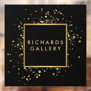 Scattered Faux Gold Confetti Black Window Cling