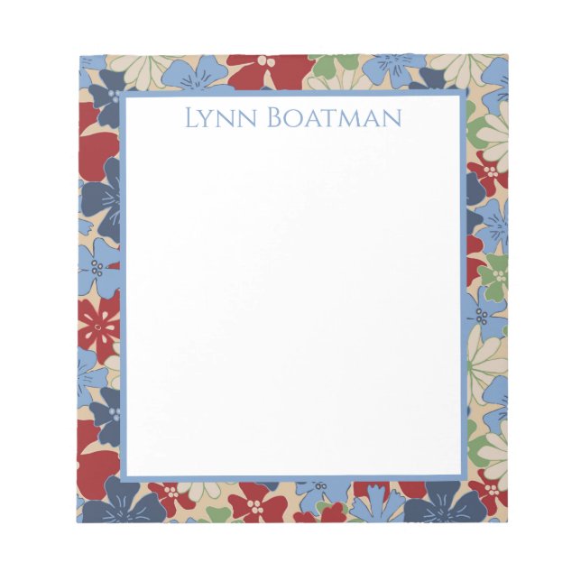 Scattered Floral Deep Hues Notepad (Front)