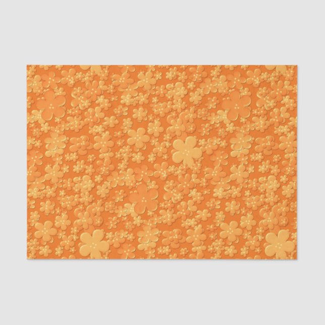 Scattered Flowers-Lt Orange-TISSUE WRAPPING PAPER (Front)