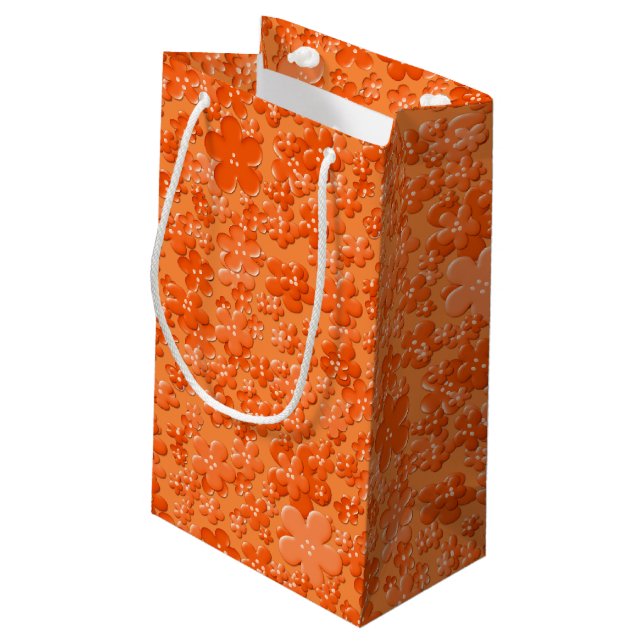 Scattered Flowers, Orange-GIFT BAG S (Back Angled)