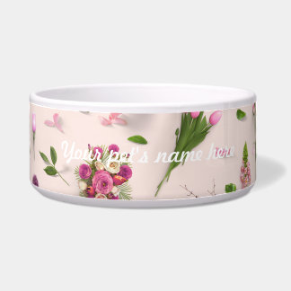 Scattered Flowers Pink Bowl