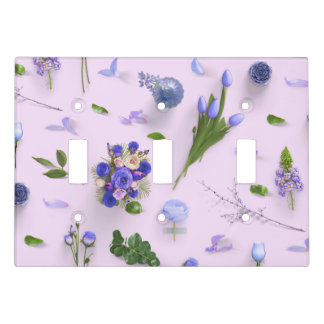 Scattered Flowers Purple Light Switch Cover