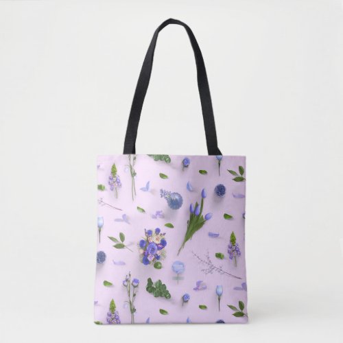 Scattered Flowers Purple Tote Bag