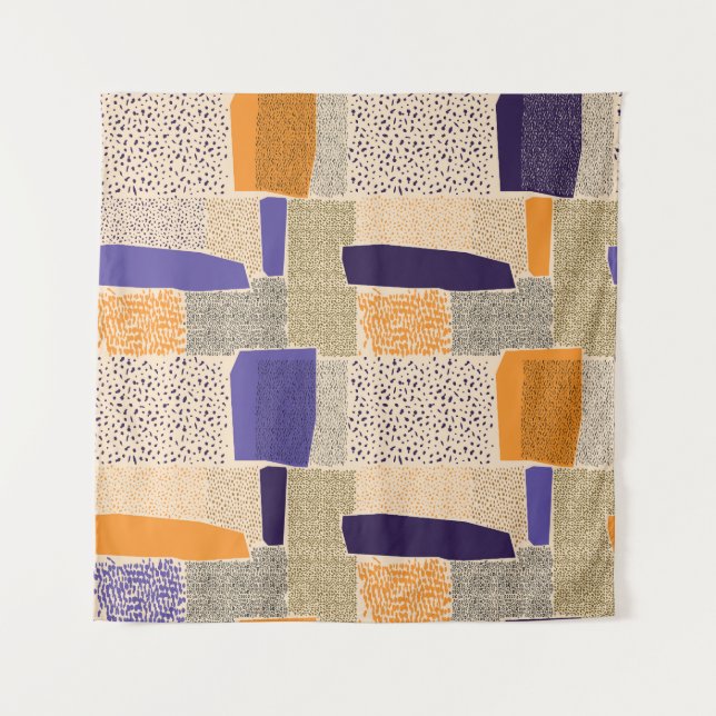 Scattered Geometric Lines: Abstract Art Tapestry (Front)