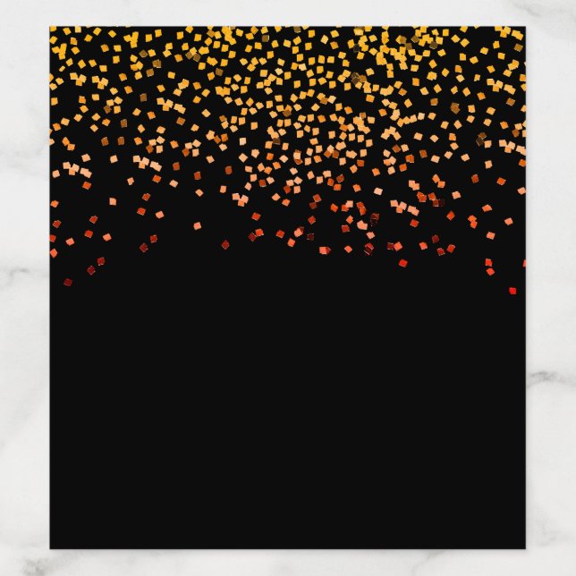 Scattered Glitter Gold and Orange Envelope Liner (Design)