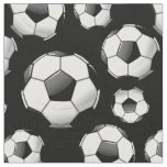 Scattered Glossy Round Soccer Balls Fabric