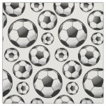 Scattered Glossy Round Soccer Balls White Fabric