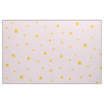 Scattered Golden Yellow Stars on Light Pink Fabric