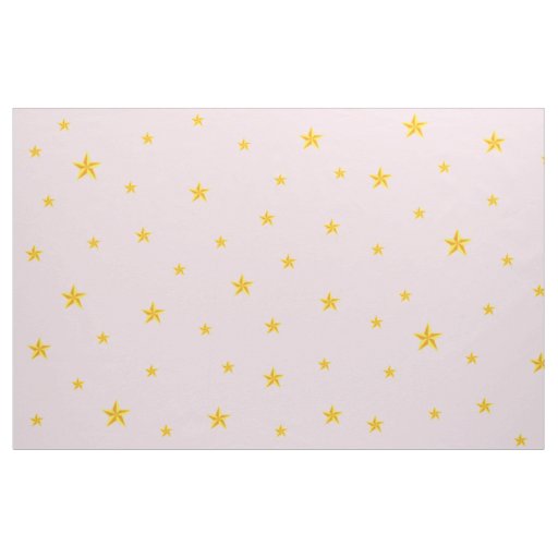Scattered Golden Yellow Stars on Light Pink Fabric