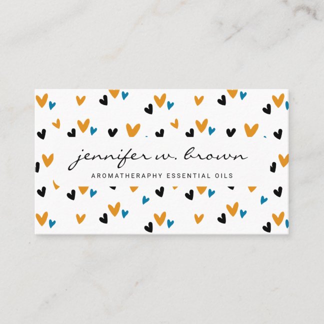 Scattered Hearts Confetti Business Card