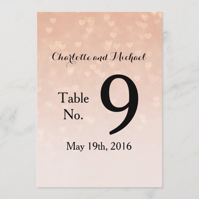 Scattered Hearts Dusty Rose Ombre Invitation (Front)