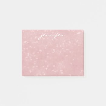 Scattered Hearts Personalized Post-it Notes by DP_Holidays at Zazzle