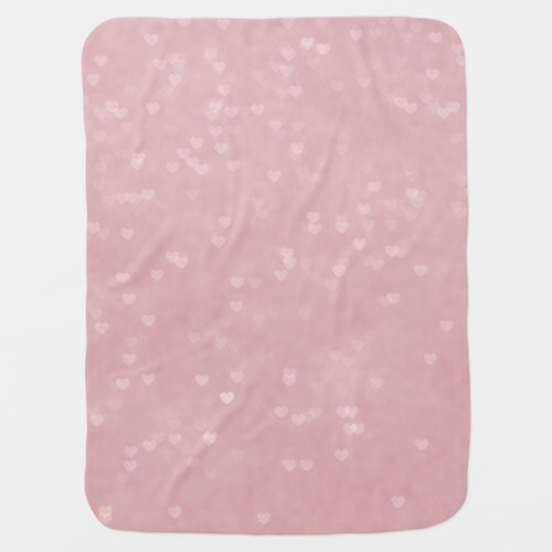 Scattered Hearts Pink Stroller Blanket