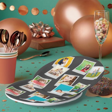 Scattered Instagram Photo Collage Paper Plates