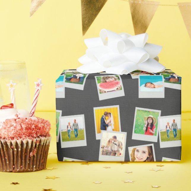 Scattered Instagram Photo Collage Wrapping Paper (Birthday Party)