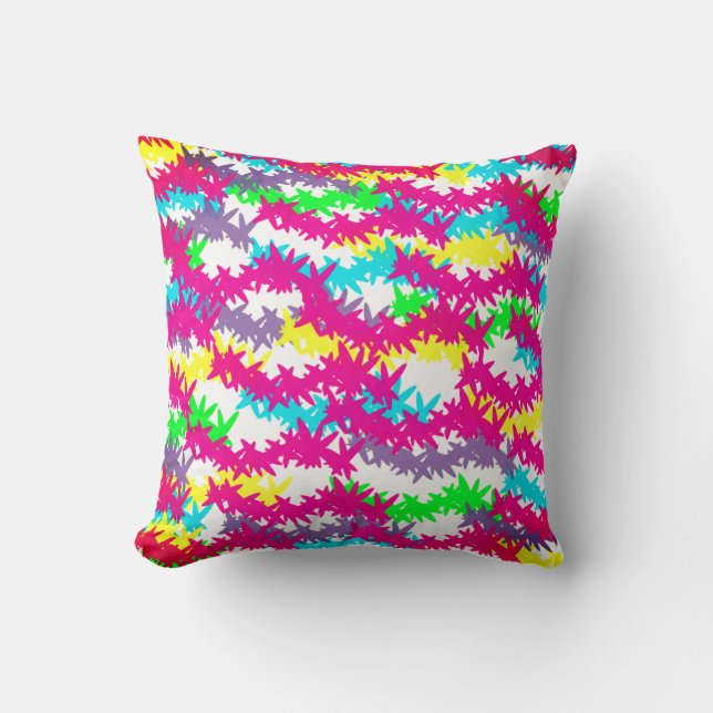 Scattered Jacks -Pop of Florecent Effect Design Throw Pillow (Front)