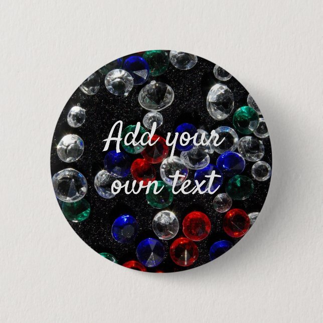 Scattered Jewels and Gemstones Custom Button (Front)