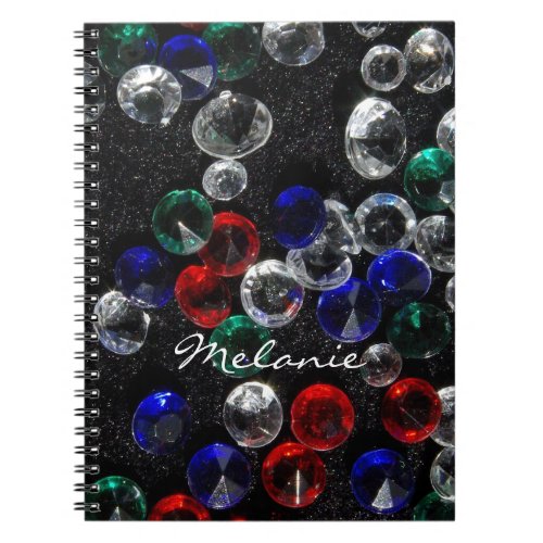 Scattered Jewels and Gemstones Personalised Notebook