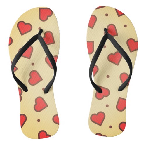 Scattered Orange Hearts Summer Sandal Flip Flops 