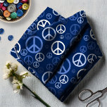 Scattered Peace Signs Blue ID1075 Fabric