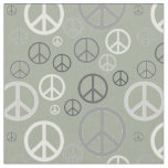 Scattered Peace Signs Grey SPST Fabric