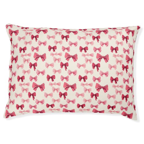 Scattered Pink Bows Pet Bed