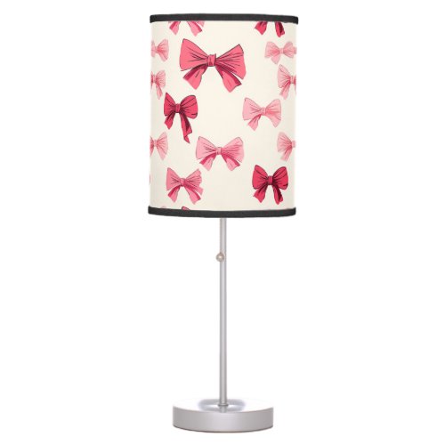 Scattered Pink Bows  Table Lamp