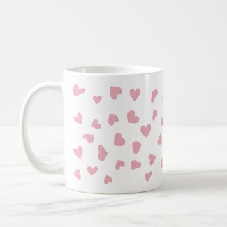 Scattered Pink Heart Doodles Mug