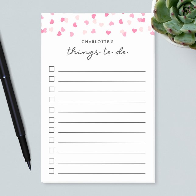 Scattered Pink Hearts Confetti Things To Do List Post-it Notes (Creator Uploaded)