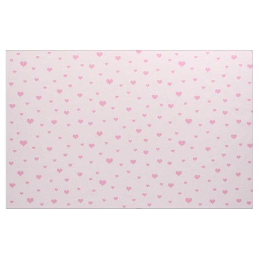 Scattered Pink Hearts on Light Pink Fabric