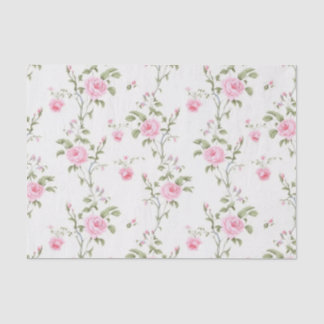 Scattered Pink Rose Vine Garden Party Tissue Paper