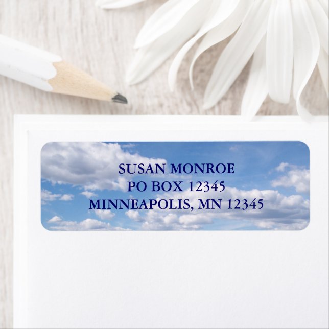 Scattered Pretty Clouds Photo Label (Insitu)