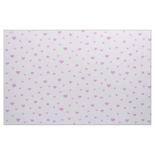 Scattered Purple Hearts on Light Lilac Color Fabric