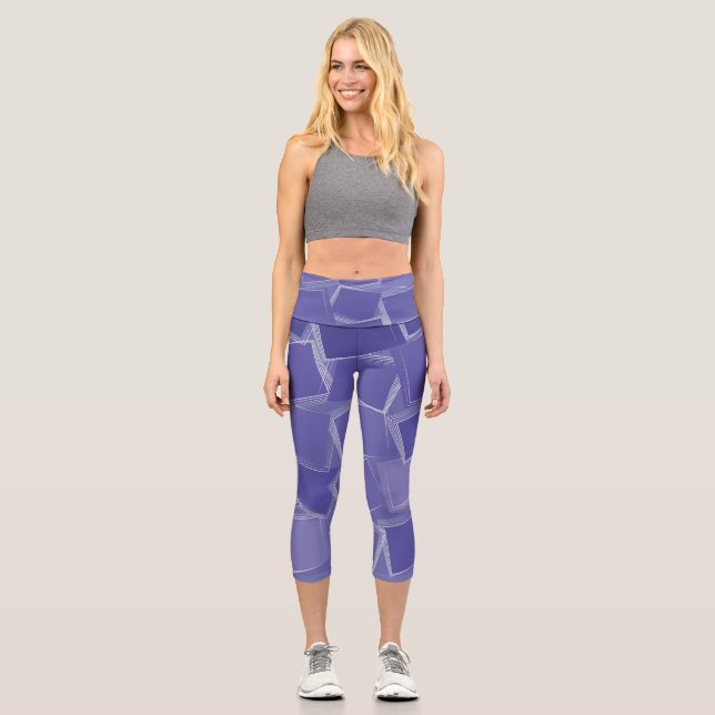 Scattered purple shades capri leggings (Front)