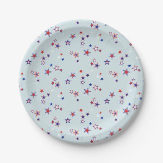 Scattered Red, White, and Blue Stars Patriotic