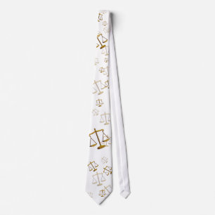 Scattered Scales of Justice Lawyer Neck Tie
