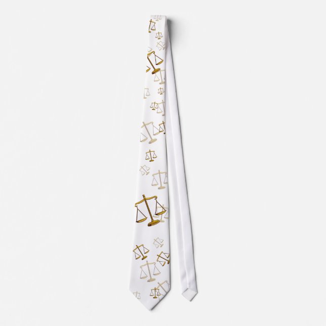 Scattered Scales of Justice | Lawyer Neck Tie (Front)