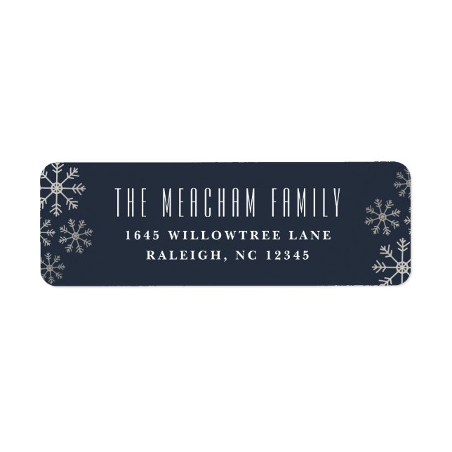 Scattered snow holiday return address label (Front)