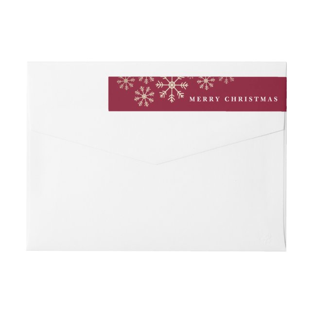 Scattered snow wrap around return address label (Back)