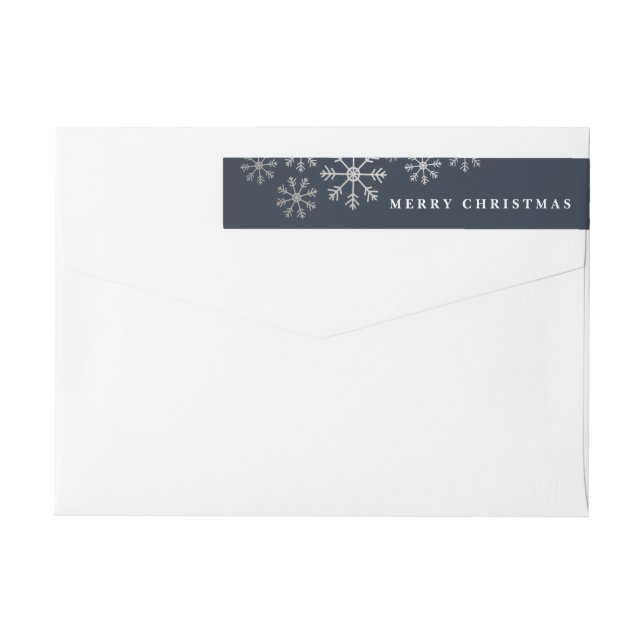 Scattered snow wrap around return address label (Back)
